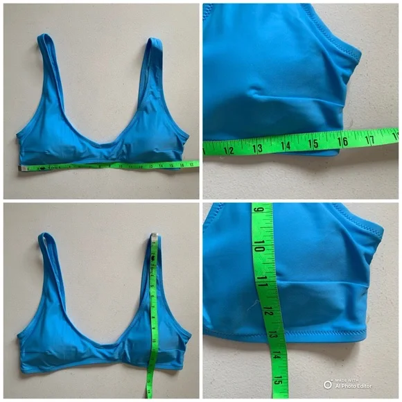 Aerie Size XL Bikini Set Scoop Top + Bikini Bottom Ocean Blue NWT - Picture 16 of 17